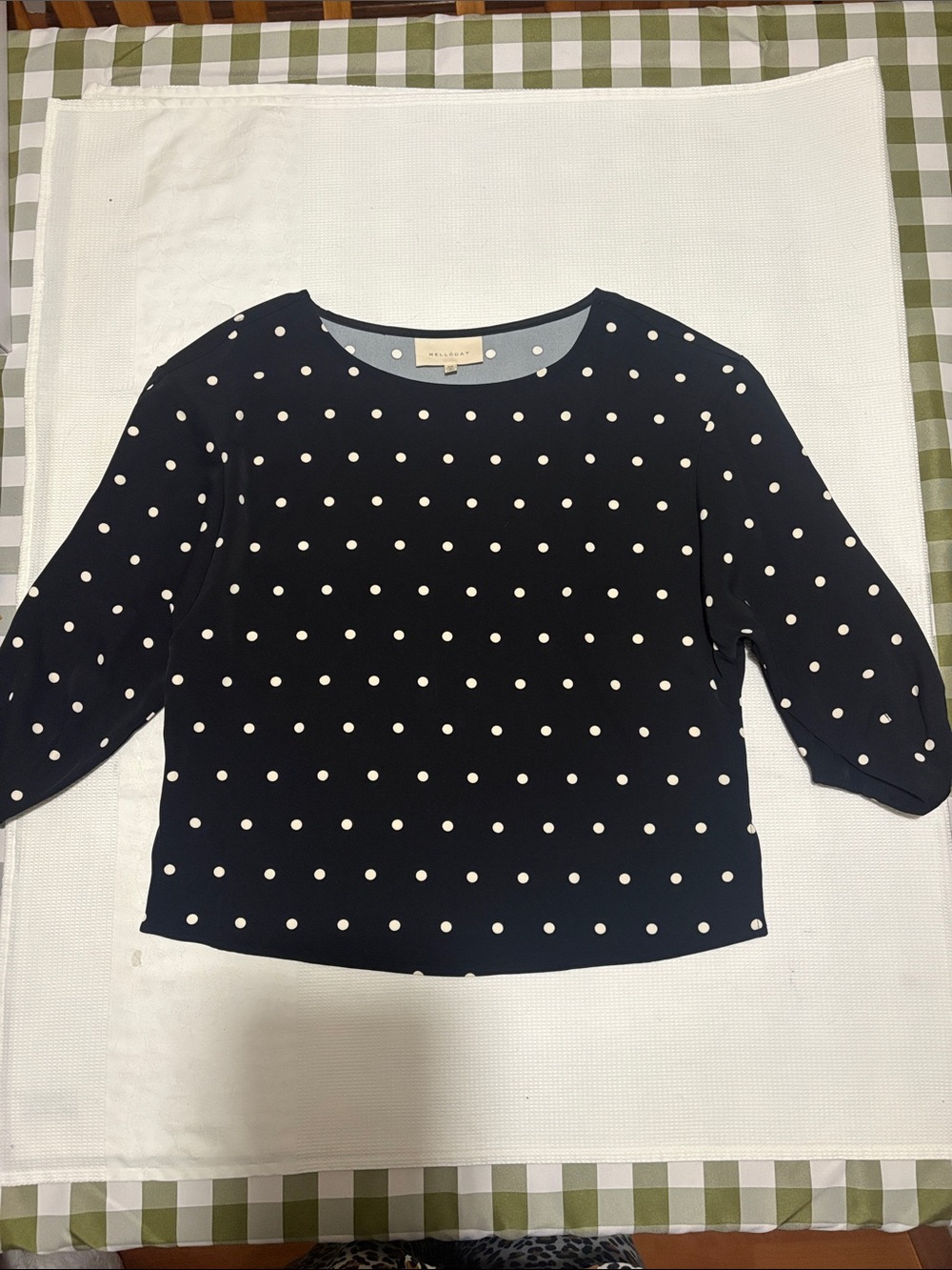 MELLODAY black and white polka dot blouse